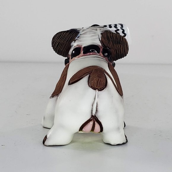 Casals Peru English Bulldog Holding Newspaper Pottery Figurine - Picture 3 of 7